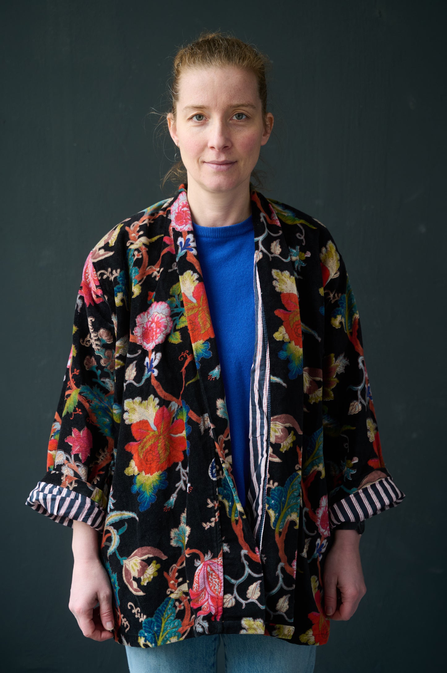 Velvet Kimono Jacke Viola