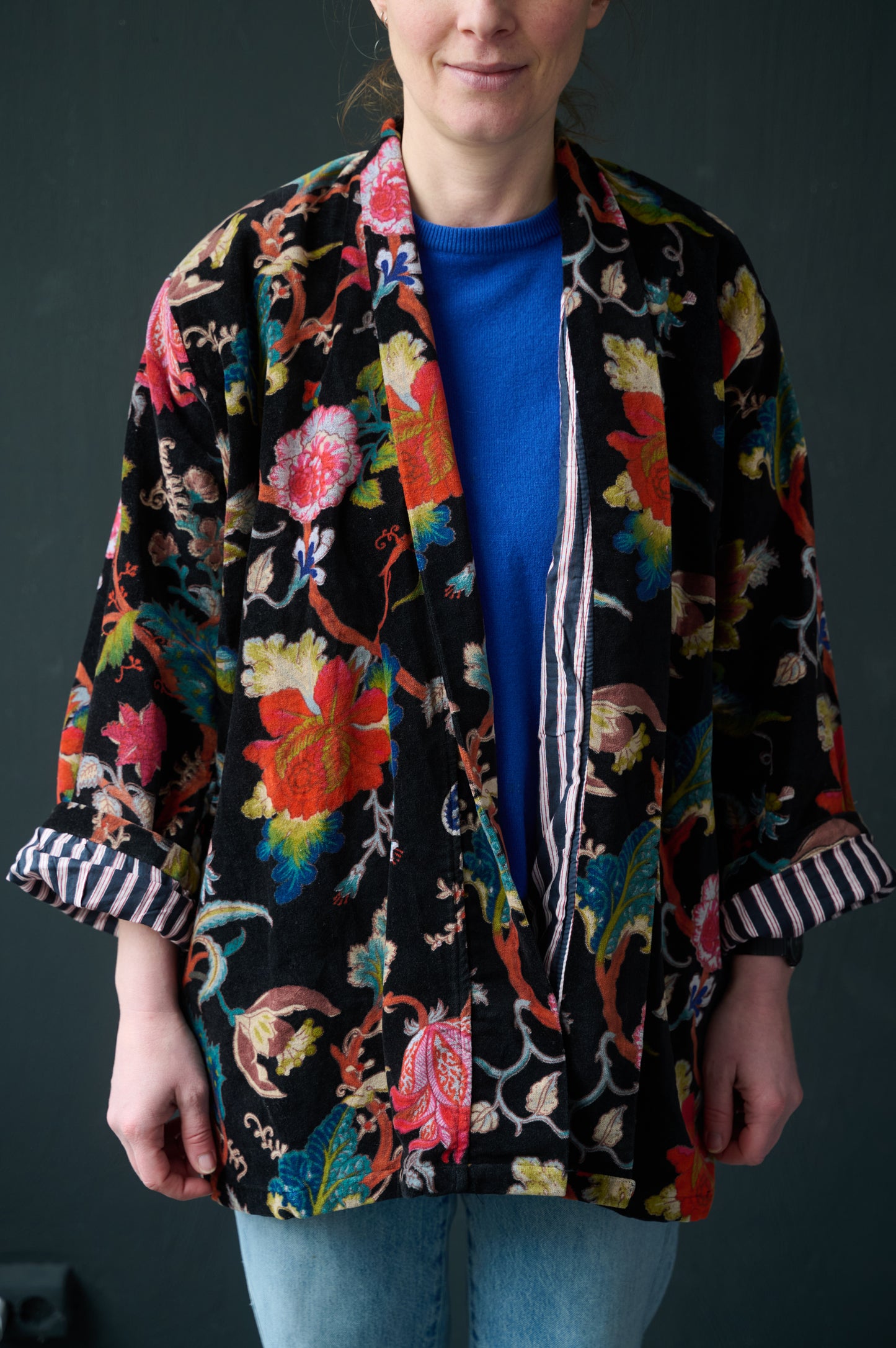 Velvet Kimono Jacke Viola