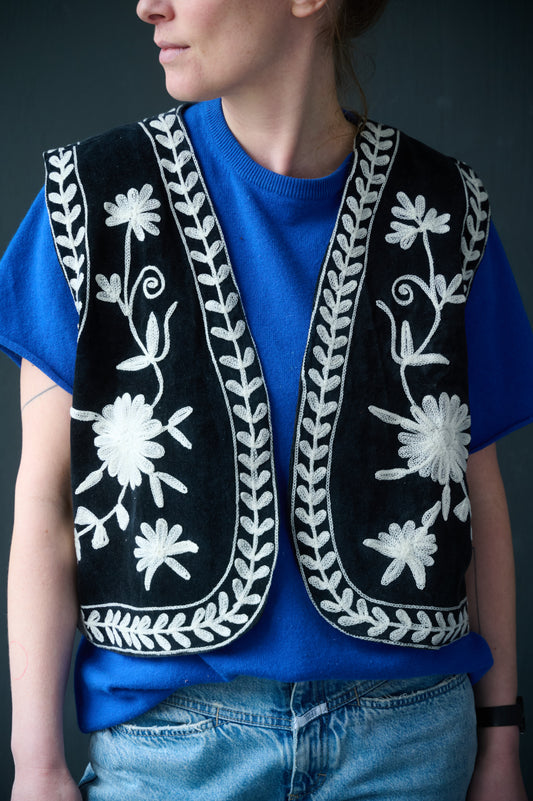 Bestickte Velvet Weste Magdalena